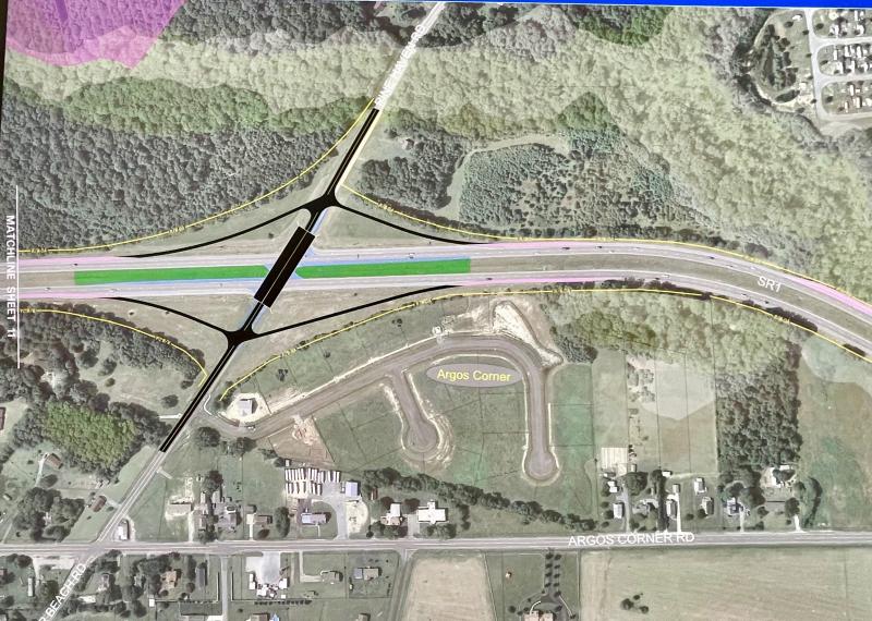 Not included in the current DelDOT capital transportation program is an interchange in Argo’s Corner. DELDOT GRAPHIC